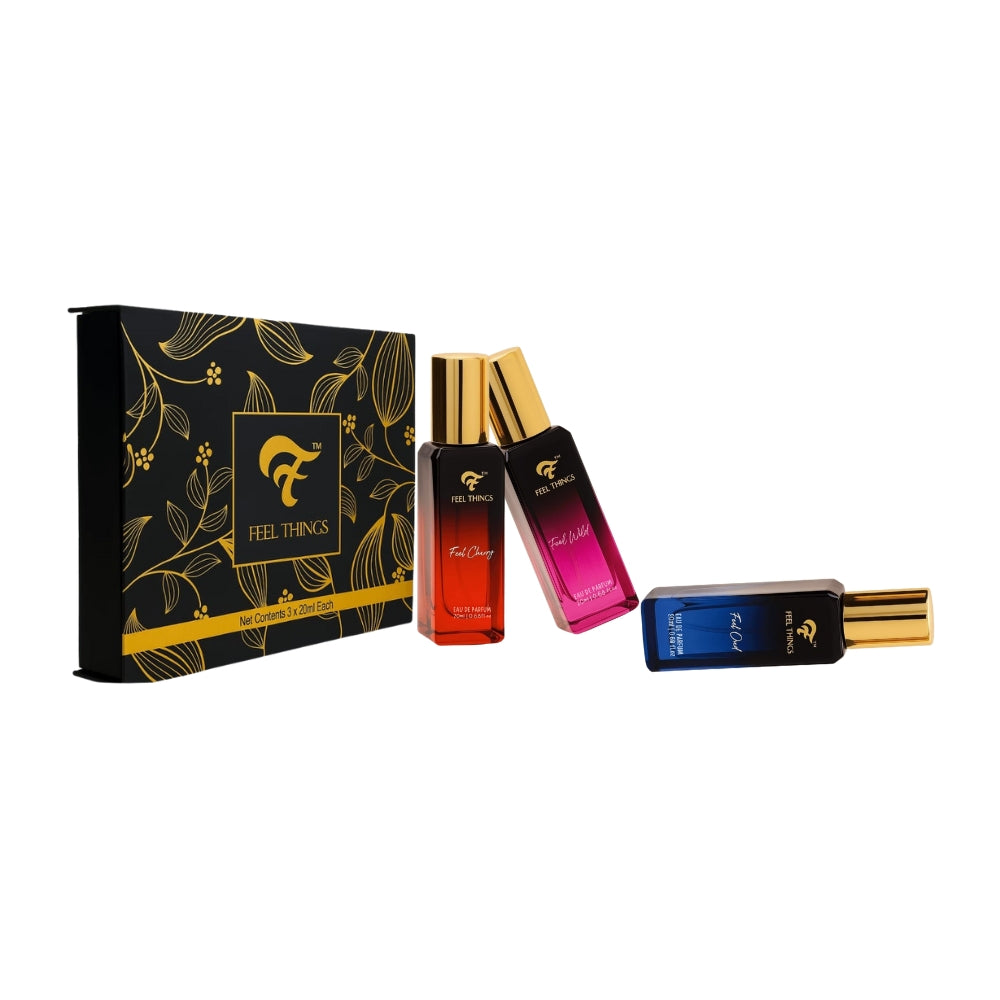 Discover Must try-Unisex Perfume Combo Gift Set – Feel Wild, Feel Oud, Feel Cherry (3 x 20ML Eau De Parfum)