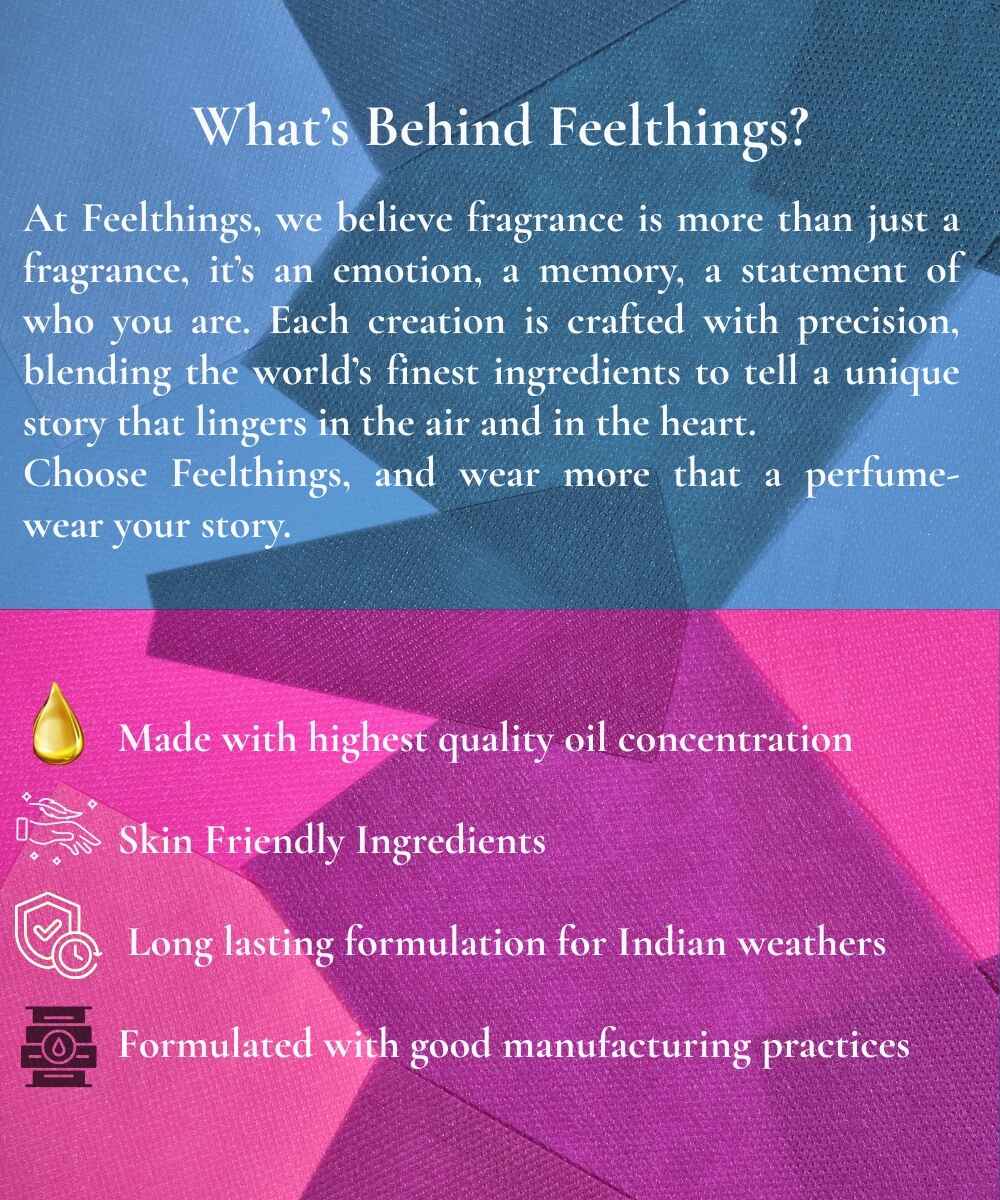 Advertisement for Feelthings fragrances with feel oud and feel wild whats behind