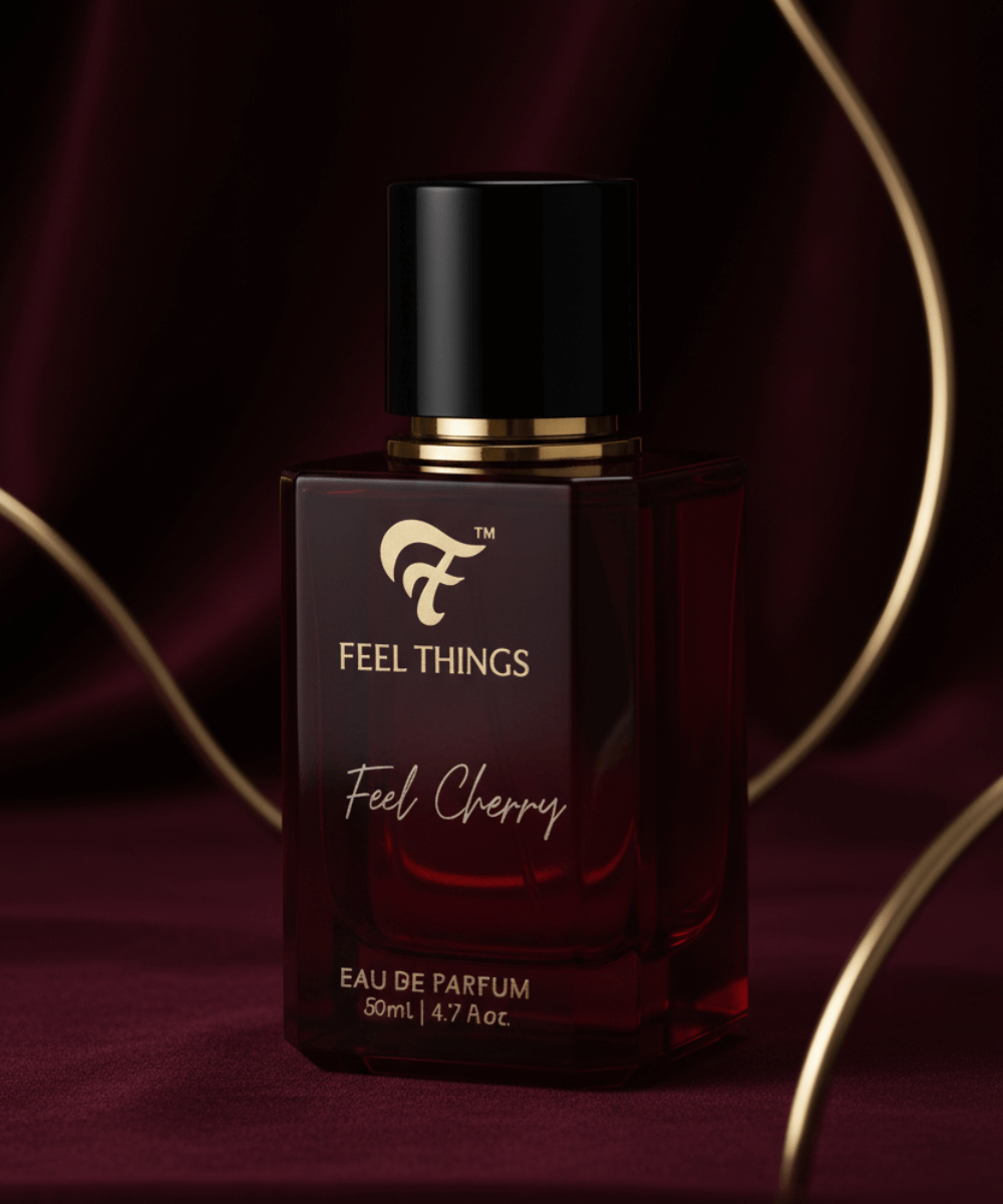 'Feel Things Feel Cherry' on a dark background