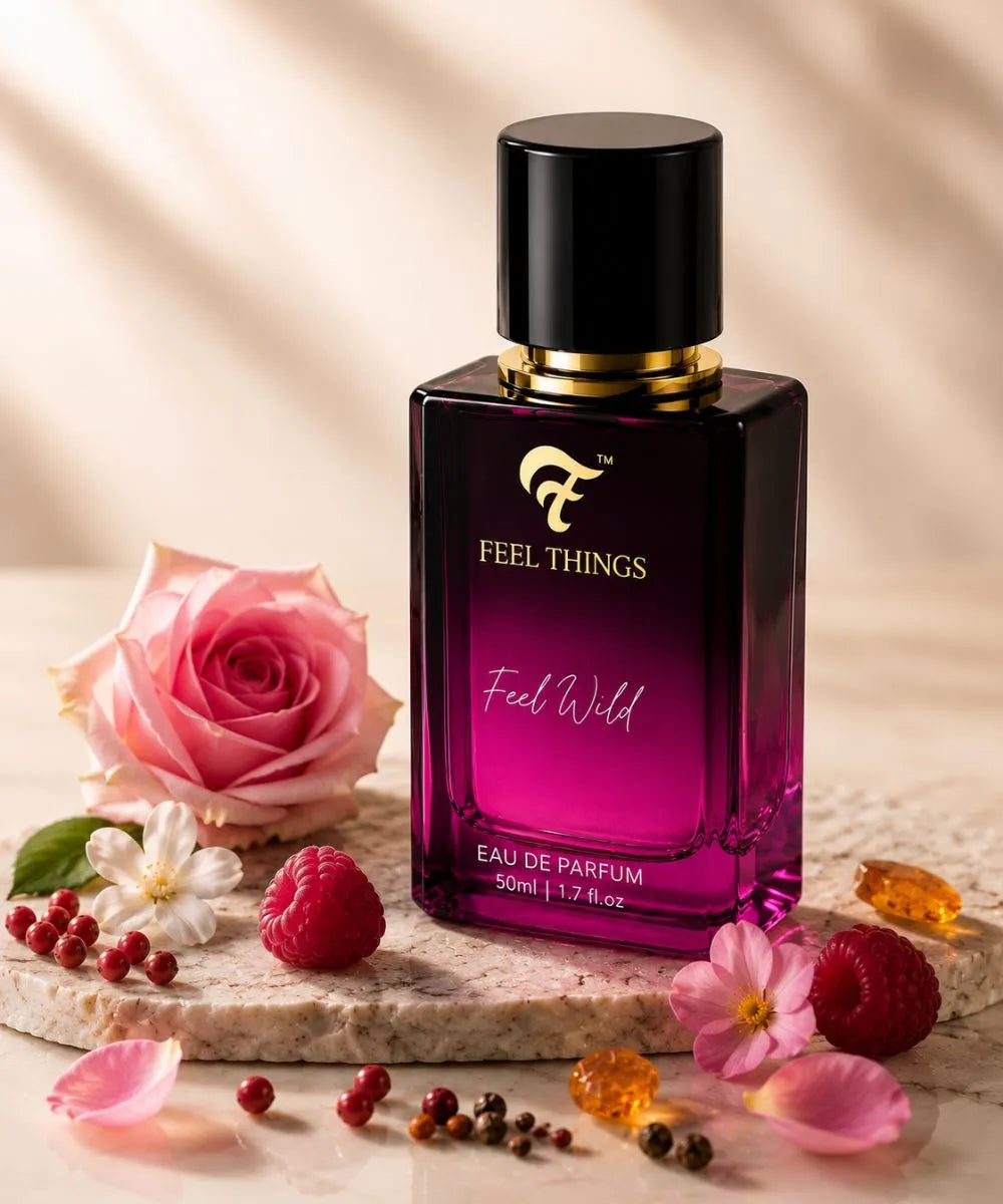 A 50ml bottle of Feel Things 'Feel Wild' Eau de Parfum.
